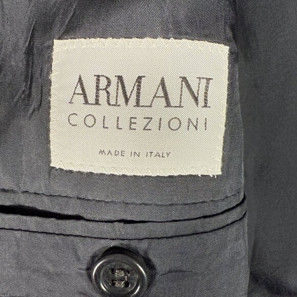 Armani Collezioni Blazer Men Size 44R Black Three Button Neiman Marcus Italy - Picture 8 of 13